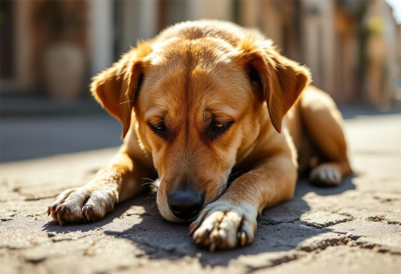Brûlure des coussinets chez le chien en période de chaleur à Toulouse